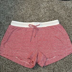 Stars Above Red and White Striped Pajama Shorts